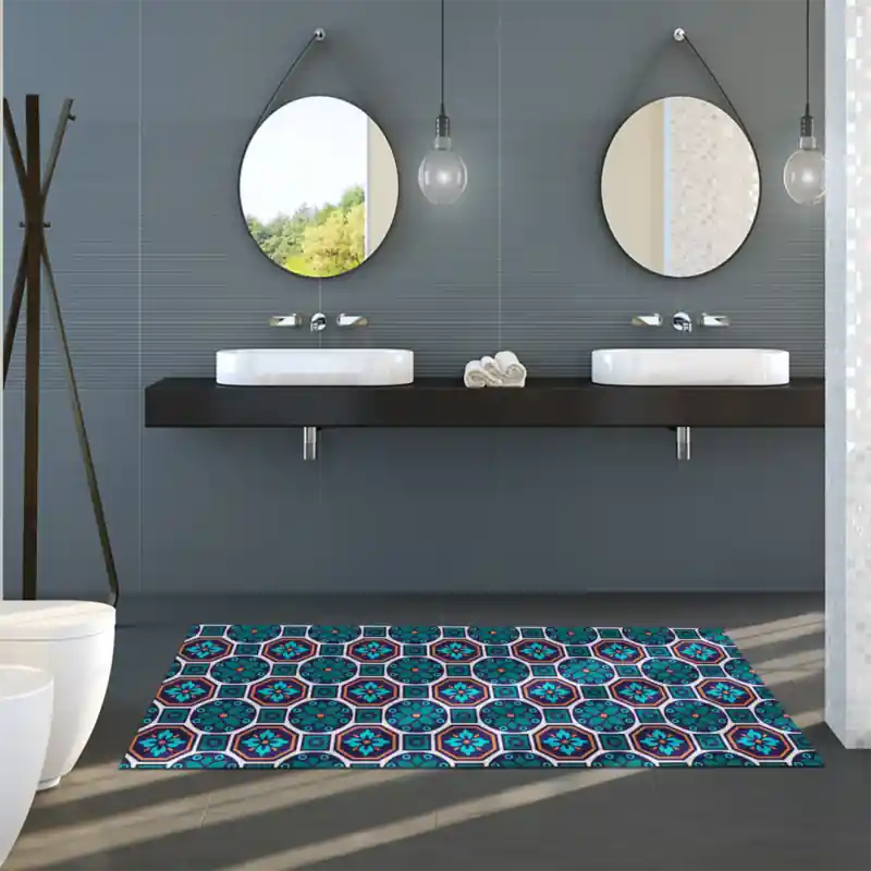 Tappeto Passatoia Salotto Cucina Bagno Lavabile Pattern Geometrico Floreale Piastrelle - PATT0034