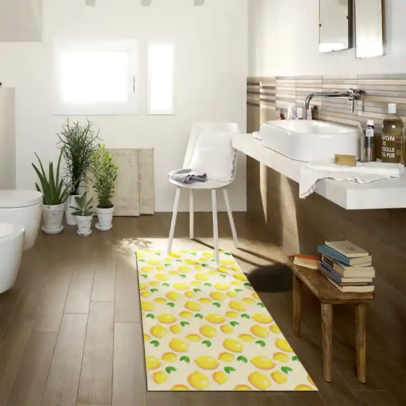 Tappeto Passatoia Salotto Cucina Bagno Lavabile Pattern Schema Limoni Giallo - PATT0029