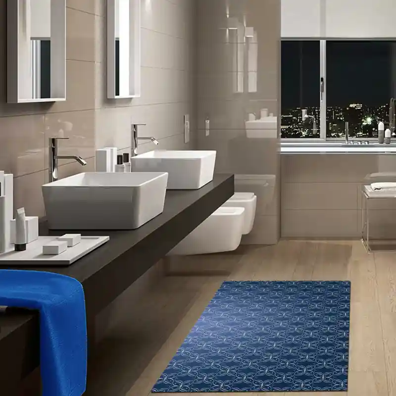 Tappeto Passatoia Salotto Cucina Bagno Lavabile Pattern Schema Farfalla Stilizzata Blu - PATT0020