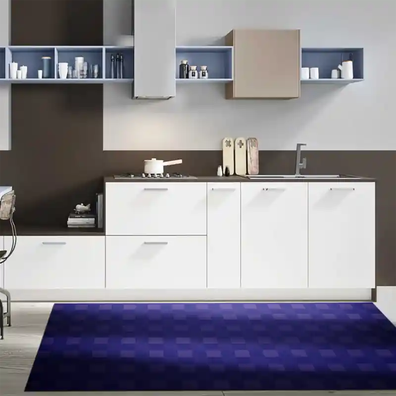 Tappeto Passatoia Salotto Cucina Bagno Lavabile Pattern Motivo Geometrico Quadrato Viola - PATT0018