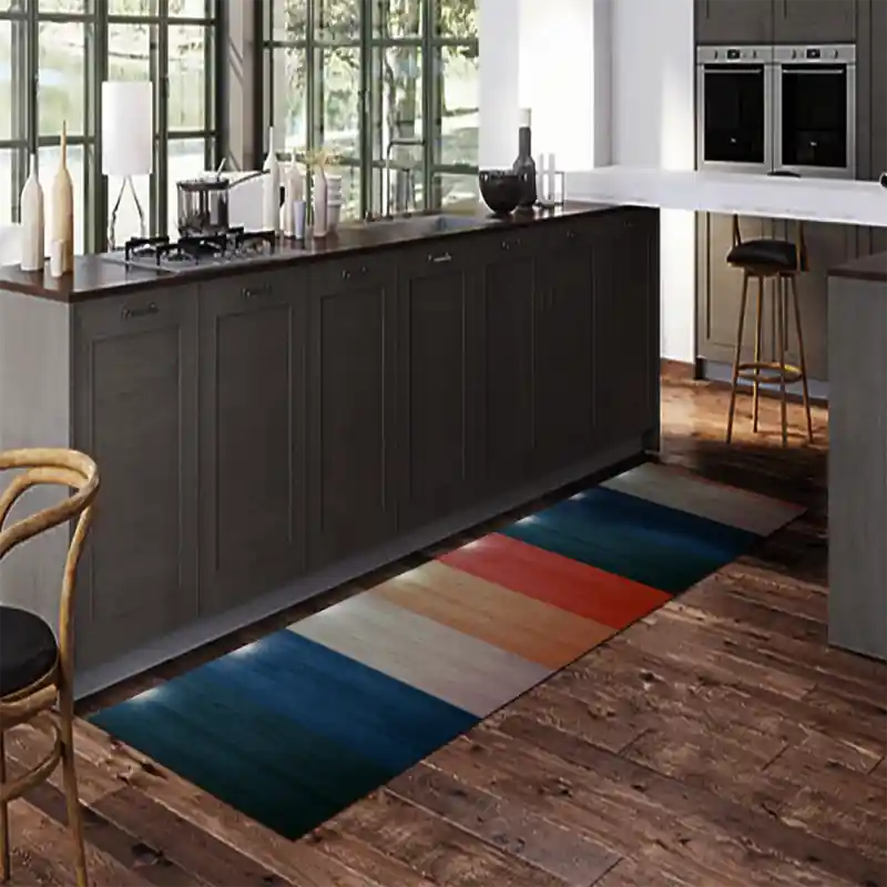 Tappeto Passatoia Salotto Cucina Bagno Lavabile Pattern Schema Parquet Legno Colorato - PATT0017