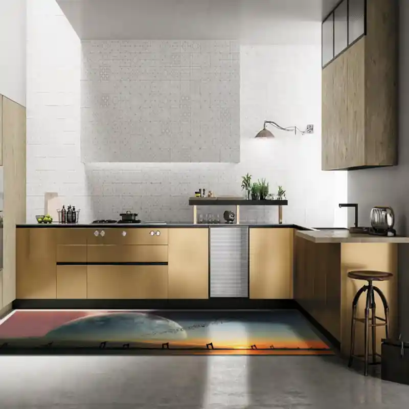 Tappeto Passatoia Salotto Cucina Bagno Lavabile Spazio Pianeti Anello Ponte Riflesso Cielo - SPA0042
