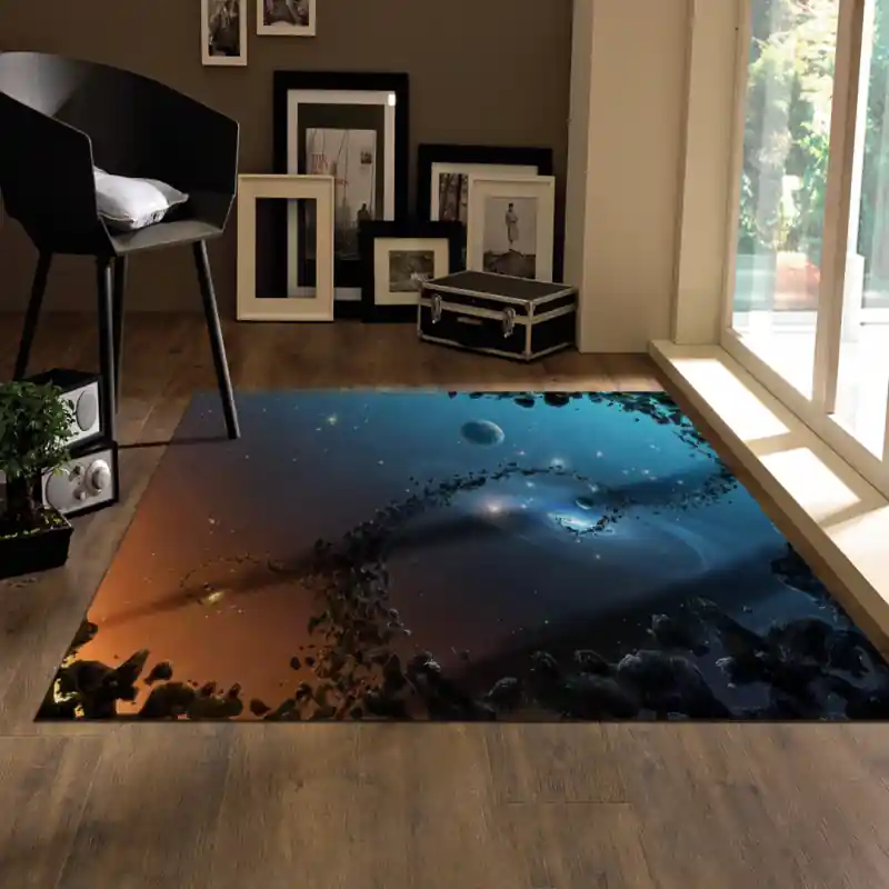 Tappeto Passatoia Salotto Cucina Bagno Lavabile Spazio Pianeti Meteoriti Galassia Universo - SPA0032