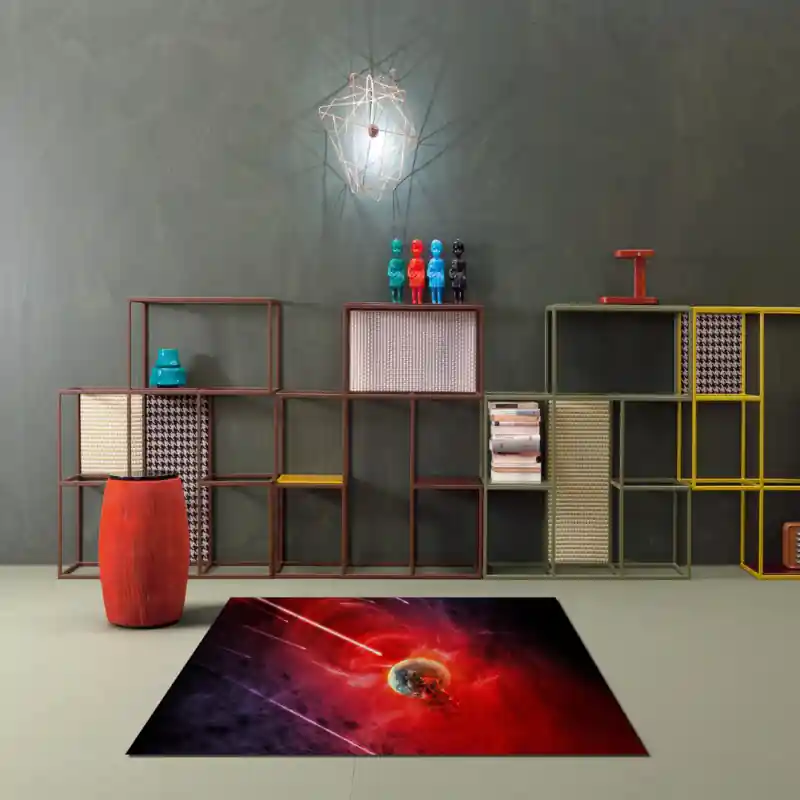 Tappeto Passatoia Salotto Cucina Bagno Lavabile Spazio Pianeti Meteoriti Esplosione - SPA0027