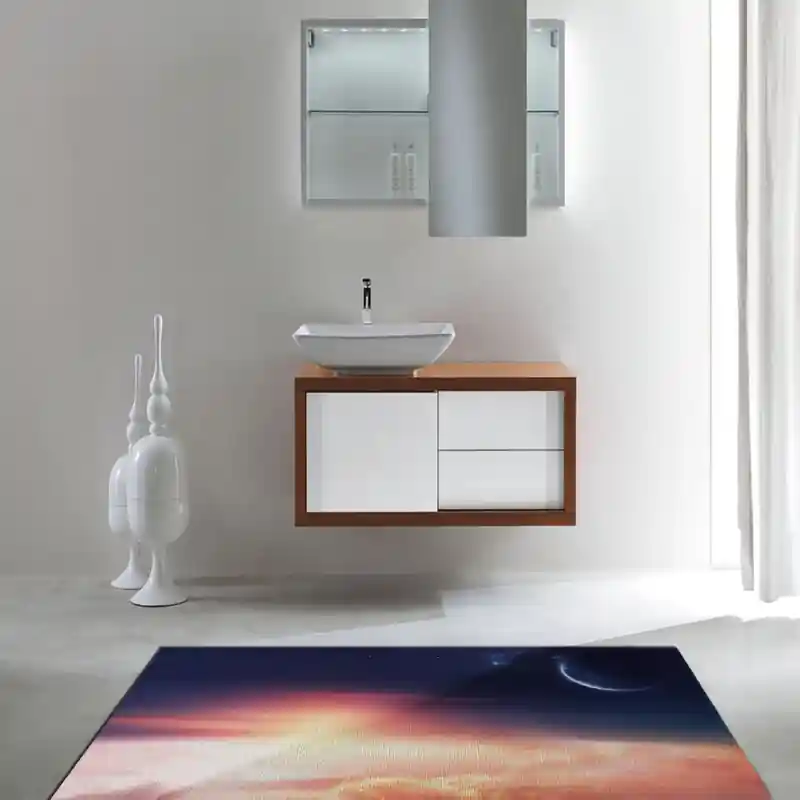 Tappeto Passatoia Salotto Cucina Bagno Lavabile Spazio Pianeti Universo Tramonto - SPA0023