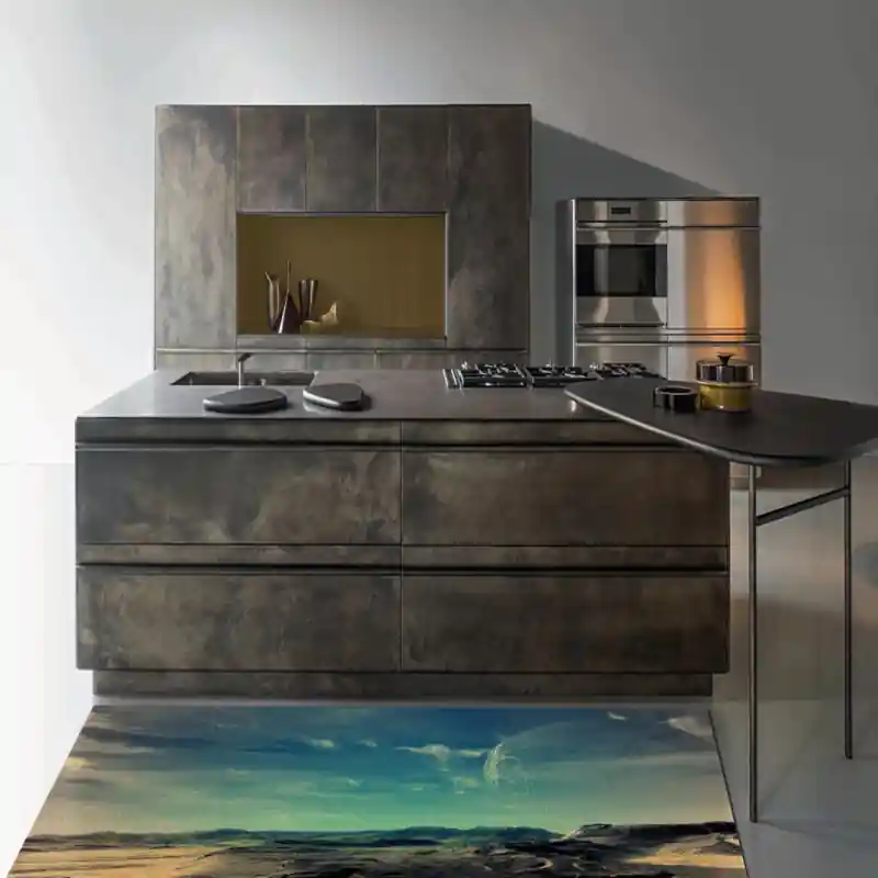 Tappeto Passatoia Salotto Cucina Bagno Lavabile Spazio Pianeti Luna Riflesso Nubi - SPA0018