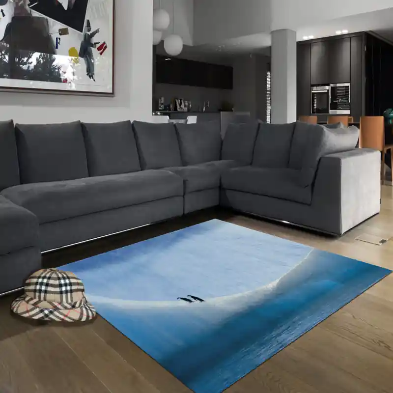 Tappeto Passatoia Salotto Cucina Bagno Lavabile Pesci Pinguini Ghiacciaio Neve - PESC0043
