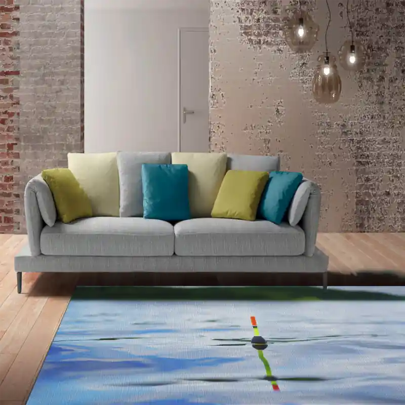 Tappeto Passatoia Salotto Cucina Bagno Lavabile Pesca Galleggiante Pesci - PESC0038