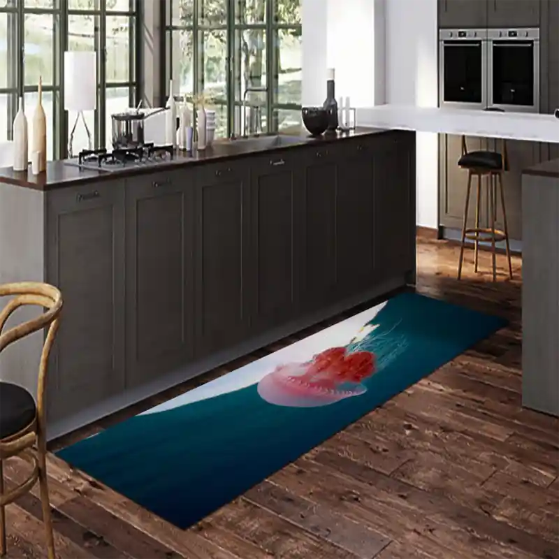 Tappeto Passatoia Salotto Cucina Bagno Lavabile Pesci Medusa Rosa Tentacoli - PESC0037