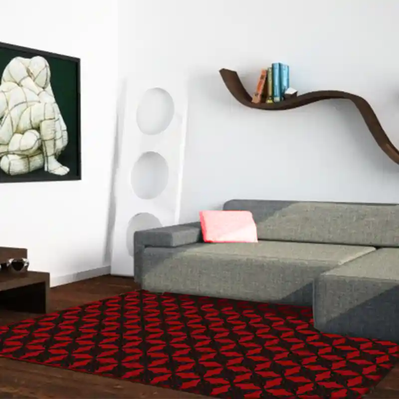 Tappeto Passatoia Salotto Cucina Bagno Lavabile Antiscivolo Moderno Gemetrico Croce Rosso- MOD5134