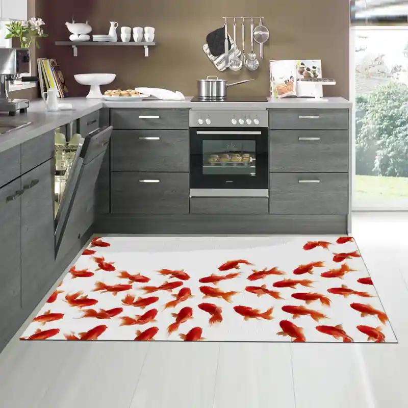 Tappeto Passatoia Salotto Cucina Bagno Lavabile Pesci Rossi Acqua Dolce - PESC0025