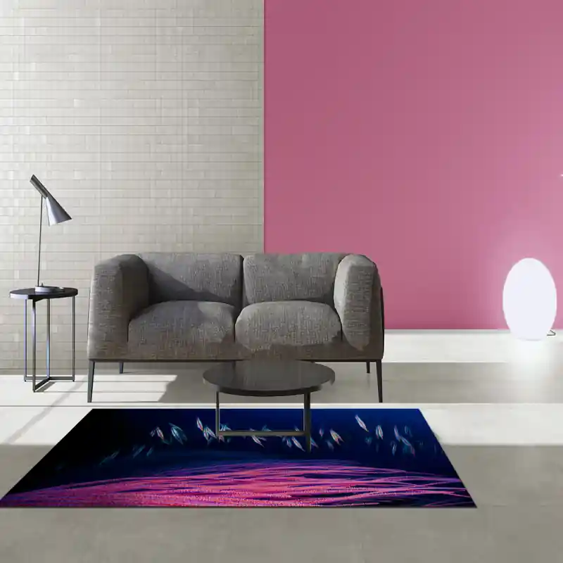 Tappeto Passatoia Salotto Cucina Bagno Lavabile Pesciolini Fluo Fucsia Alghe Fondale - PESC0019