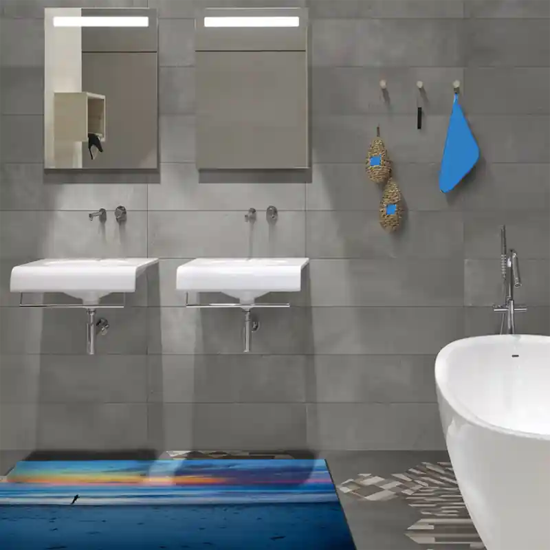 Tappeto Passatoia Salotto Cucina Bagno Lavabile Pesci Pesca Mare Alba - PESC0014