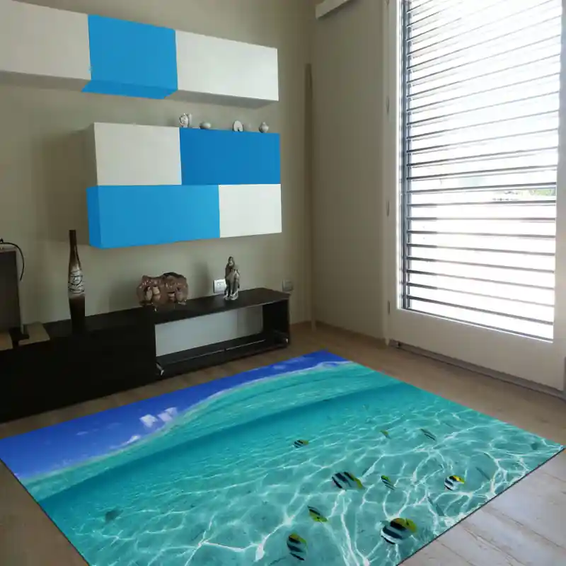 Tappeto Passatoia Salotto Cucina Bagno Lavabile Pesci Tropicali Mare - PESC0012