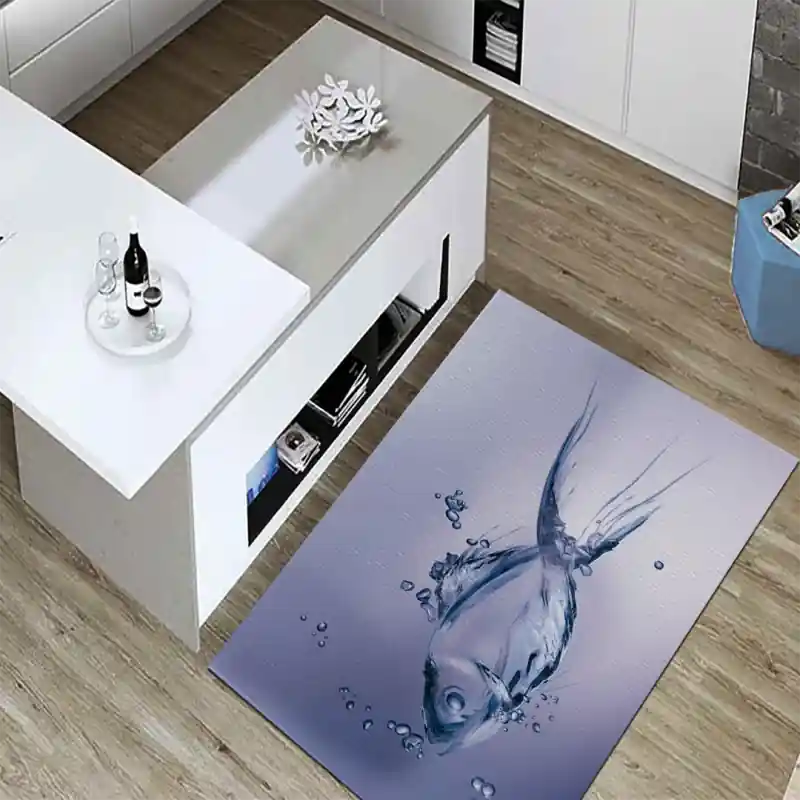 Tappeto Passatoia Salotto Cucina Bagno Lavabile Pesciolino Acqua Mare - PESC00010