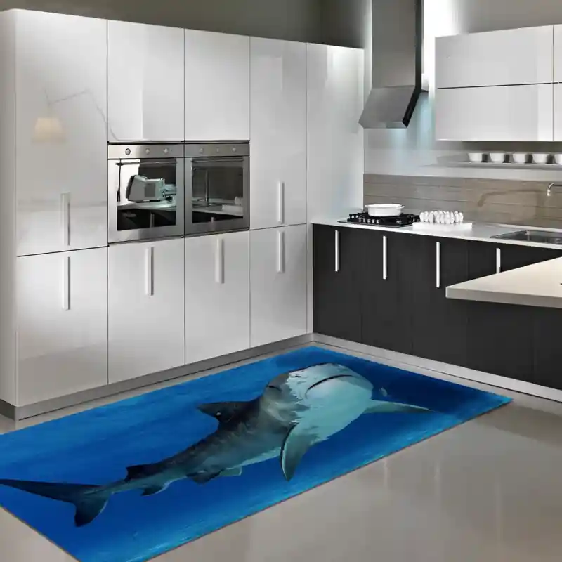 Tappeto Passatoia Salotto Cucina Bagno Lavabile Pesci Squalo Shark - PESC0002