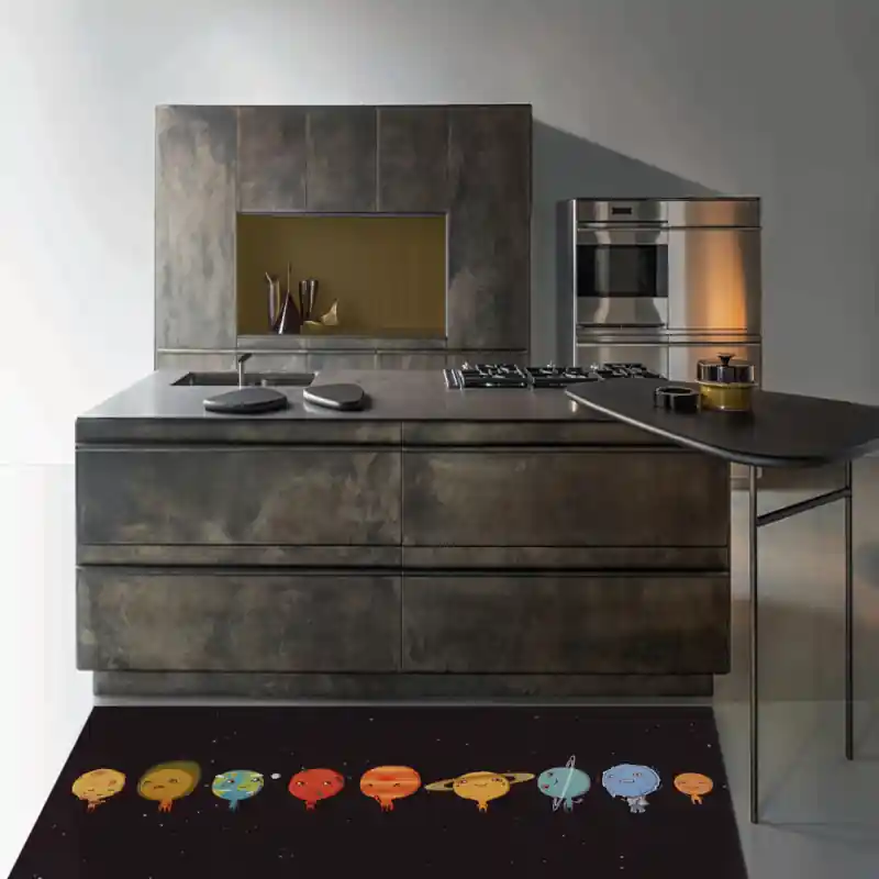Tappeto Passatoia Salotto Cucina Bagno Lavabile Spazio Pianeti Sistema Solare Cartoon - SPA0011