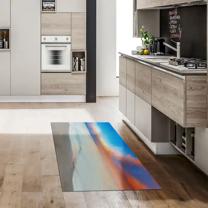 Tappeto Passatoia Salotto Cucina Bagno Lavabile Mare Spiaggia Nubi Colorate Tramonto - SOMA0052