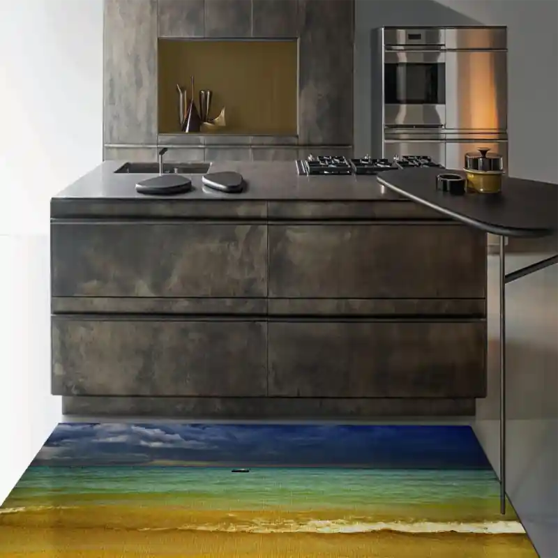 Tappeto Passatoia Salotto Cucina Bagno Lavabile Mare Spiaggia Nubi Nere Barca - SOMA0046