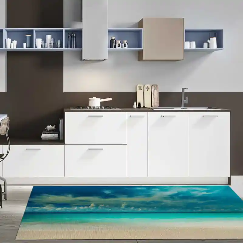 Tappeto Passatoia Salotto Cucina Bagno Lavabile Mare Azzurro Spiaggia Relax Vacanza - SOMA0045
