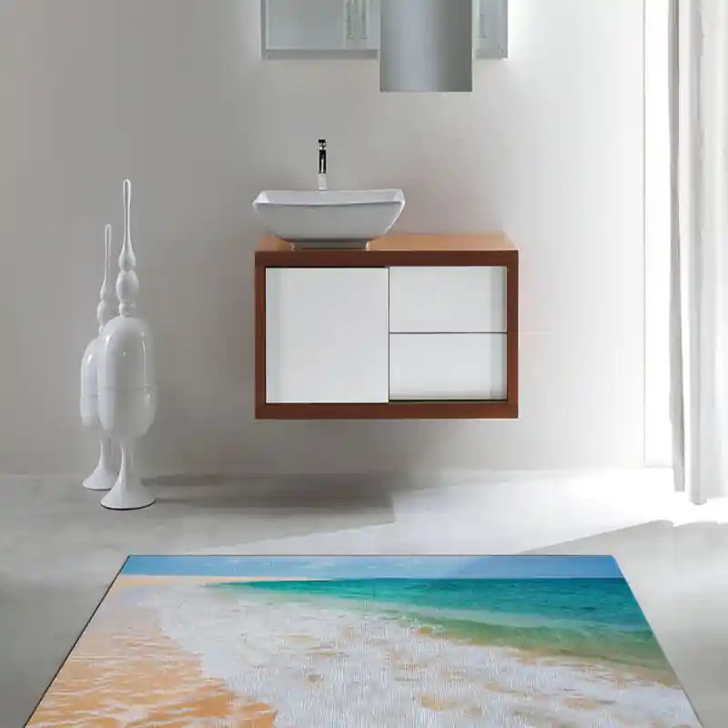 Tappeto Passatoia Salotto Cucina Bagno Lavabile Mare Spiaggia Spuma Onda Sole Relax Vacanza SOMA0035