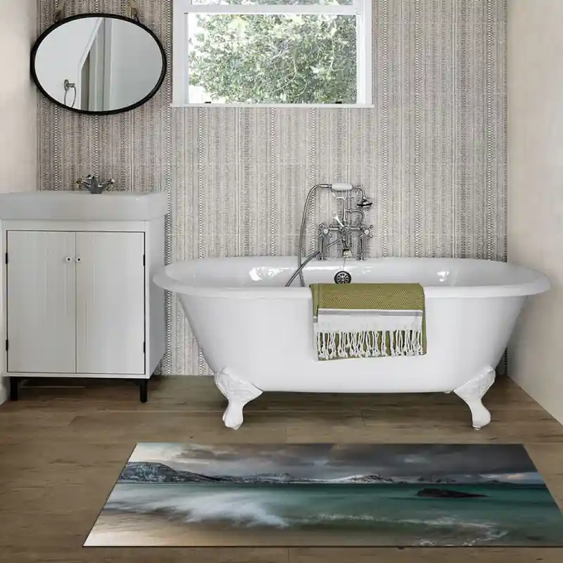 Tappeto Passatoia Salotto Cucina Bagno Lavabile Mare Ghiacciai Scoglio Nubi - SOMA0033