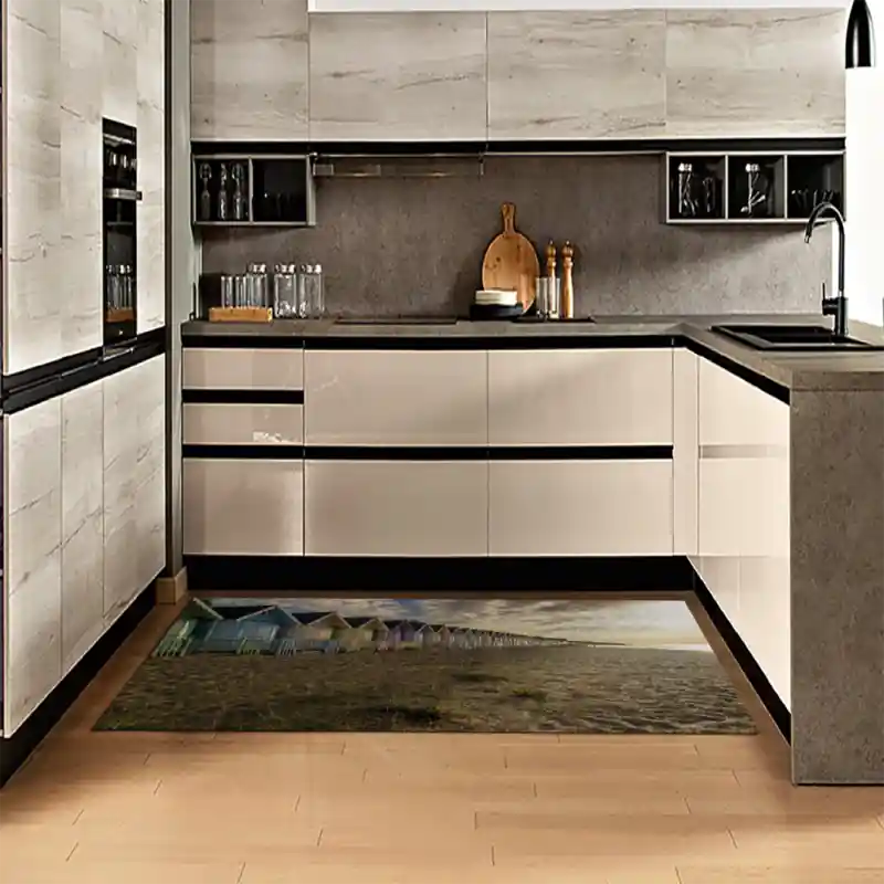 Tappeto Passatoia Salotto Cucina Bagno Lavabile Sole Mare Spiaggia Casette Colori - SOMA0032