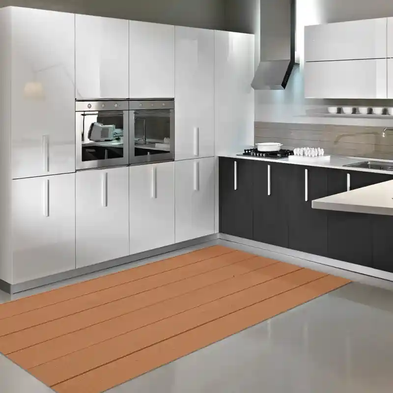 Tappeto Passatoia Salotto Cucina Bagno Lavabile Shabby Chic Arancio Stile Parquet - SHAB0005AR