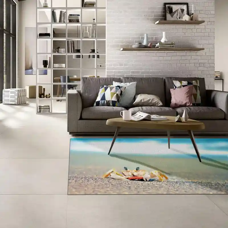 Tappeto Passatoia Salotto Cucina Bagno Lavabile Pesci Granchio Chele Spiaggia Mare - PESC0049