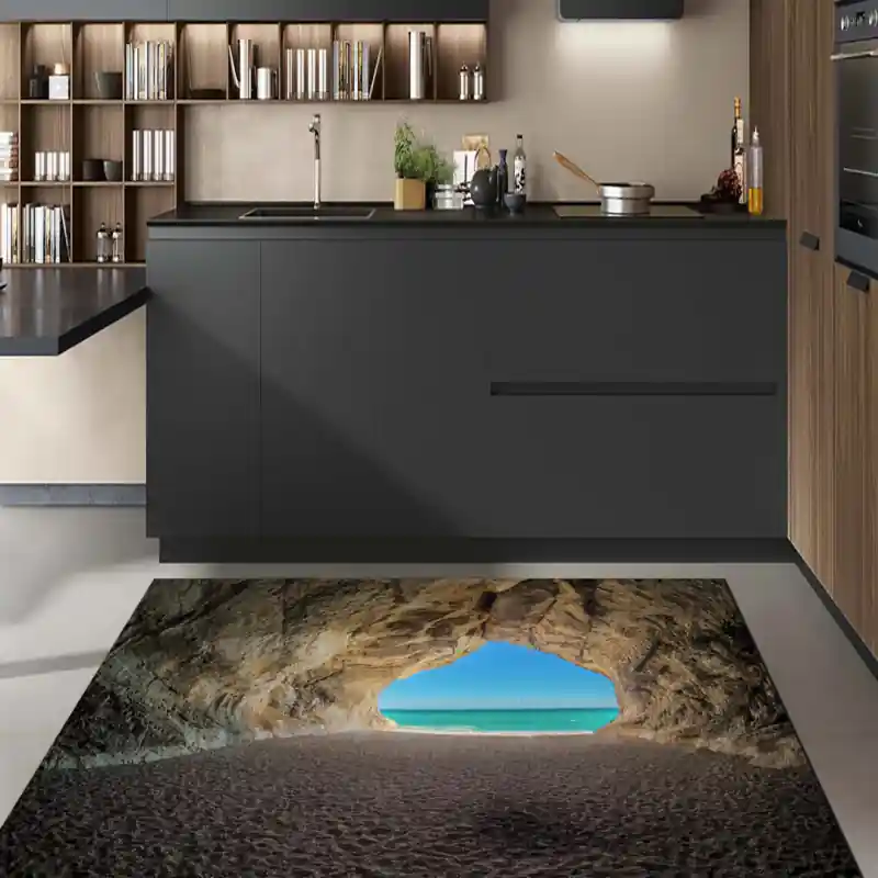 Tappeto Passatoia Salotto Cucina Bagno Lavabile Mare Caletta Grotta Spiaggia Scorcio - SOMA0027