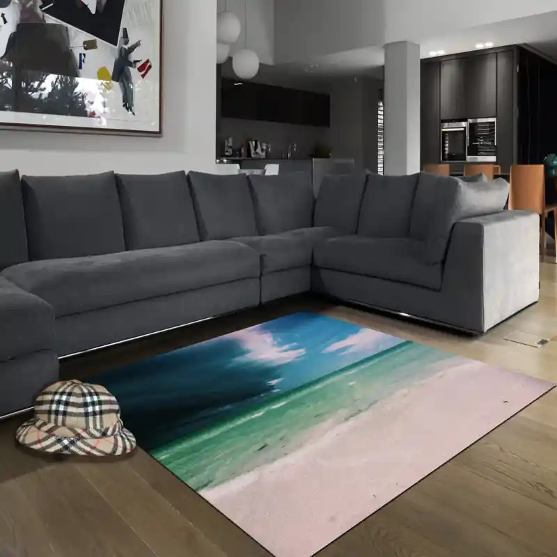 Tappeto Passatoia Salotto Cucina Bagno Lavabile Mare Spiaggia Sole Temporale Contrasto - SOMA0020
