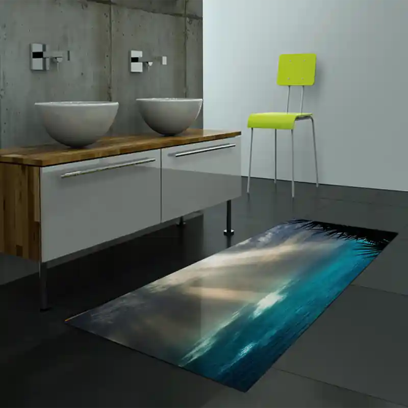 Tappeto Passatoia Salotto Cucina Bagno Lavabile Mare Raggi Sole Temporale Contrasto - SOMA0018