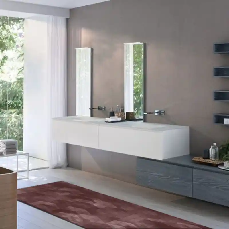 Tappeto Passatoia Salotto Cucina Bagno Lavabile Antiscivolo Moderno Geometrico Rombi Marrone-MOD5152