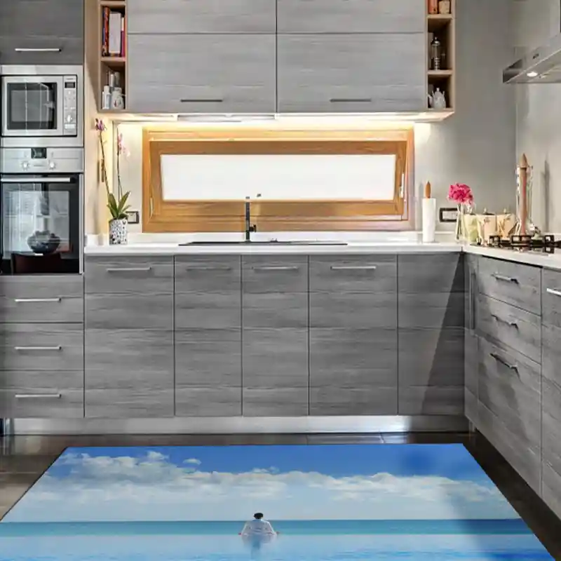 Tappeto Passatoia Salotto Cucina Bagno Lavabile Mare Sole Meditazione Orizzonte Pace Relax SOMA0008