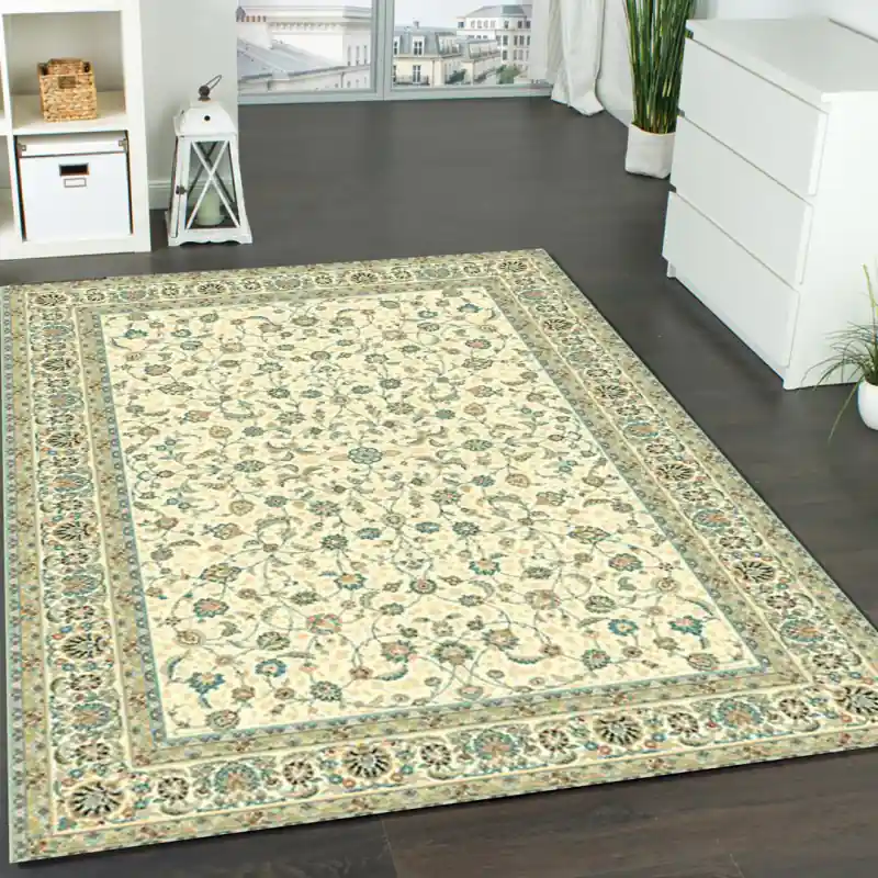 Tappeto Passatoia Salotto Cucina Bagno Lavabile Shabby Chic Verde Stile Classico - SHAB0002VER