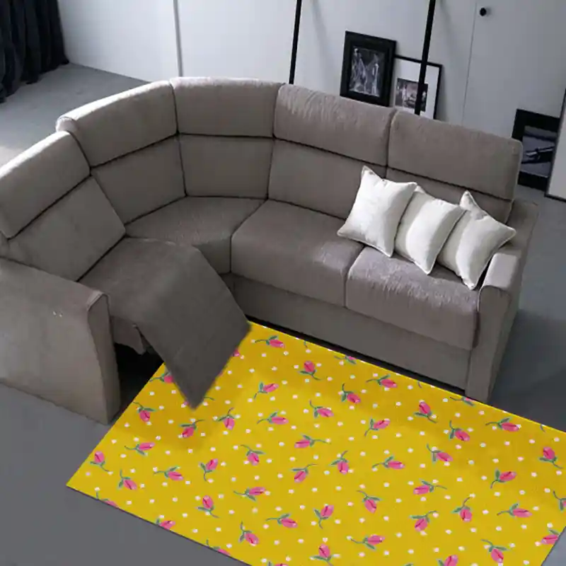 Tappeto Passatoia Salotto Cucina Bagno Lavabile Shabby Chic Oro Stile Floreale Pois - SHAB0003OR