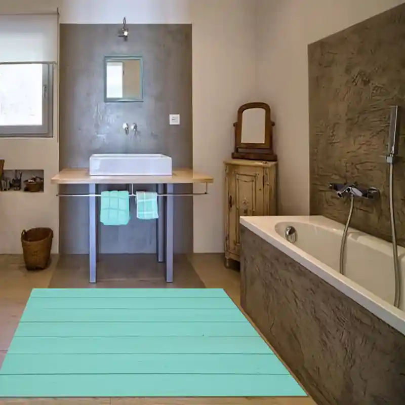 Tappeto Passatoia Salotto Cucina Bagno Lavabile Shabby Chic Azzurro Stile Parquet - SHAB0005AZ