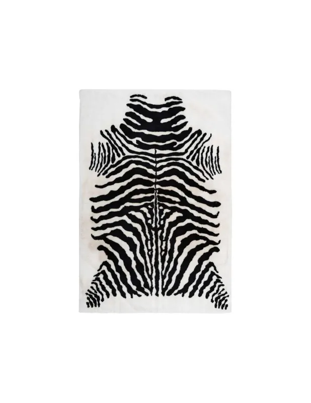 Tappeto Rabbit Animal 400 Bianco Nero