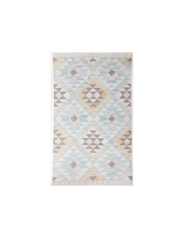 Tappeto Vintage Checkkel 725 Turchese Multi