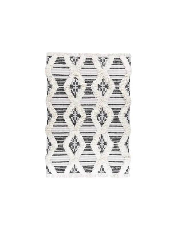 Tappeto Vintage Cozy Kelim 615 Nero Bianco
