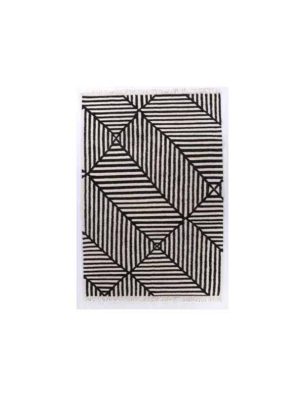 Tappeto Vintage Crisscross 615 Nero Bianco