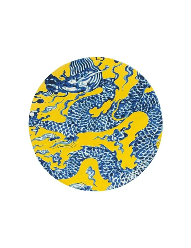Chain Stitch Blue China Yellow