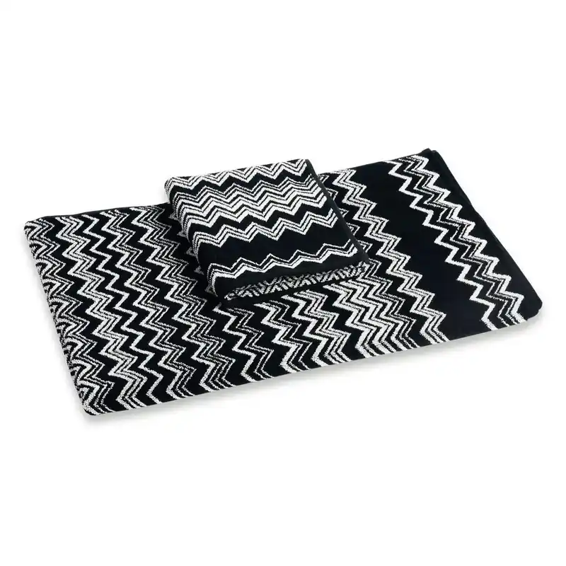 Set Asciugamani Missoni 1 asciugamano + 1 ospite KEITH bianco nero
