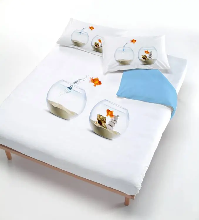 Set copripiumino letto piazza e mezza Pesce Rosso Wanda stampa 3d