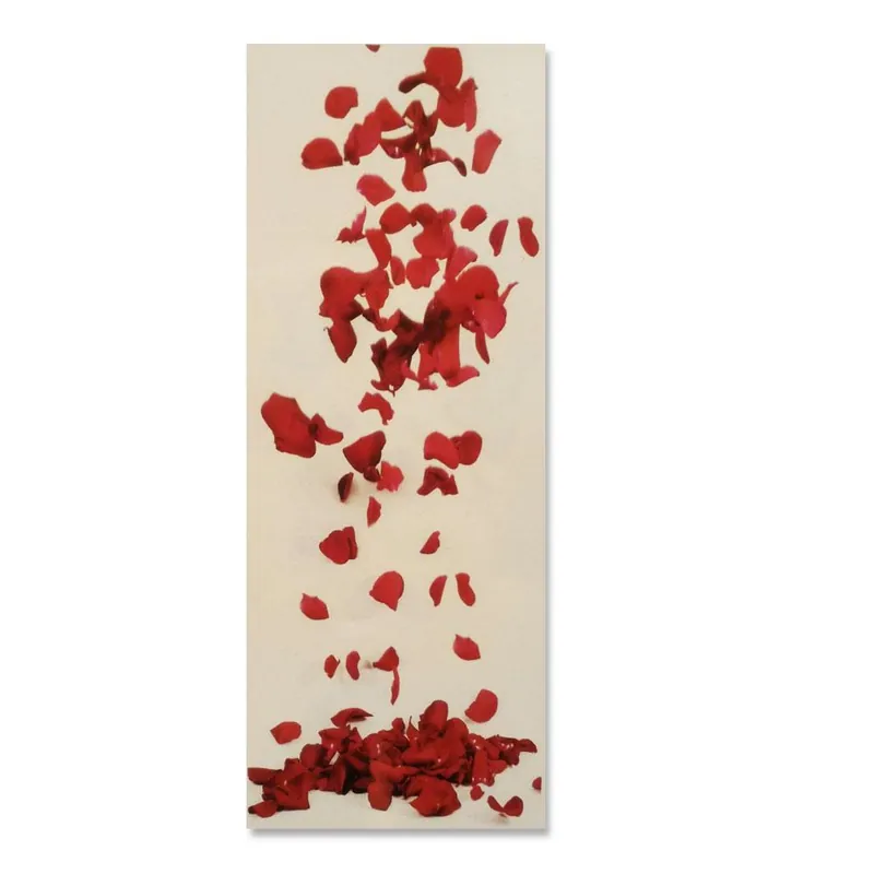 Coppia di tende a vetro 60x240 cm no-stiro PICASSO petali rossi stampa digitale