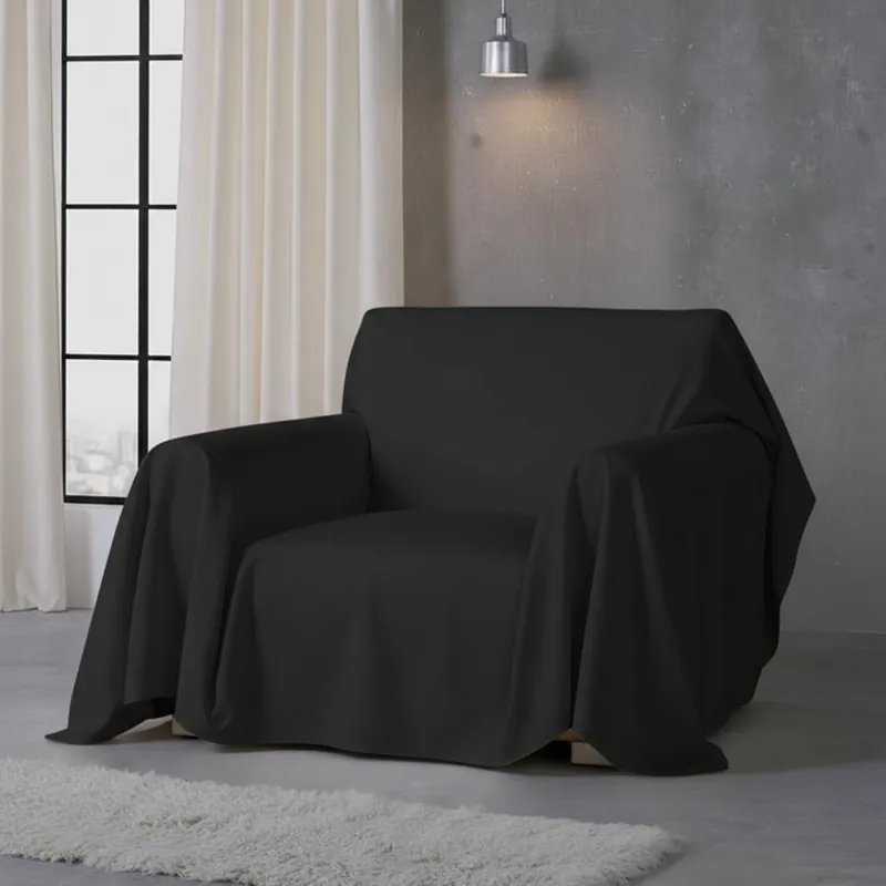 Copridivano copritutto telo Panama 170x300 cm - nero