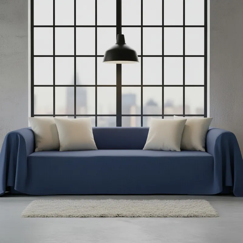 Copridivano RARUS Copritutto Telo Arredo Cotone 350x300 cm - Bluette