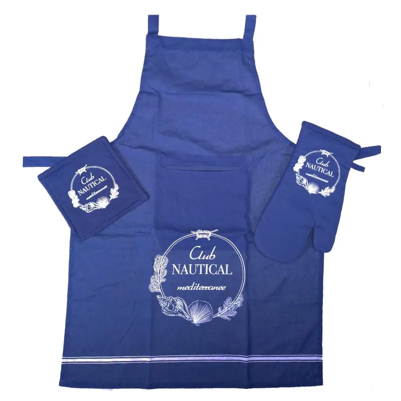 Set da cucina - grembiule+guantone+presina CLUB NAUTICAL blu