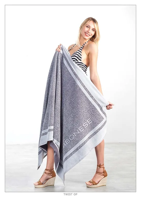 Telo mare in spugna 100x180 cm BORBONESE Twist OP grigio perla