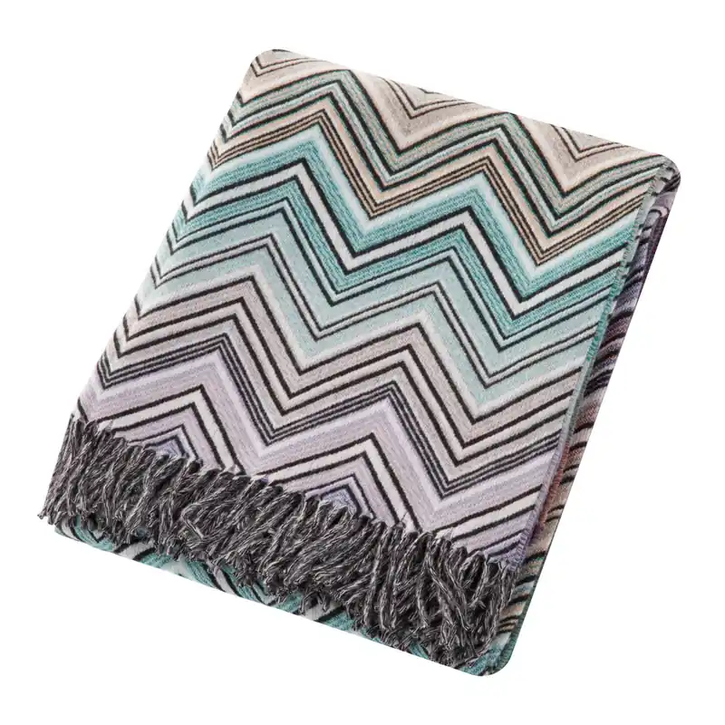 Missoni Home plaid con frange 130x190 cm PERSEO 170 toni freddi